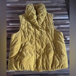 Anthropologie Women's Yellow Quilted Vest Medium